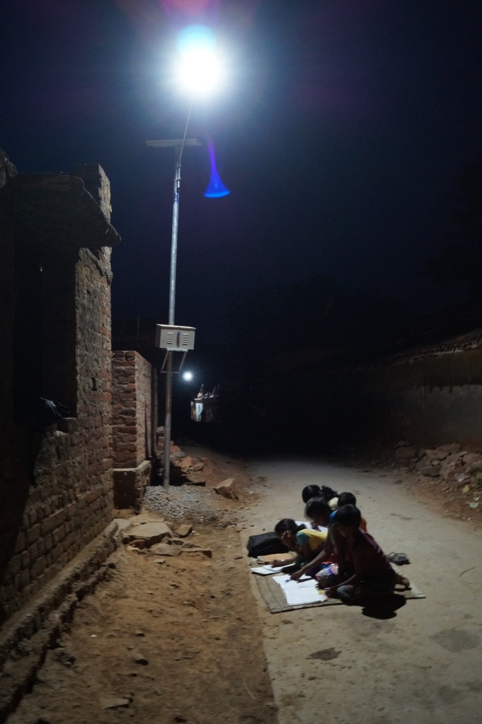 Children studying under Solar Street Light installed at Village-Rupru, Block-Angara, District-Ranchi